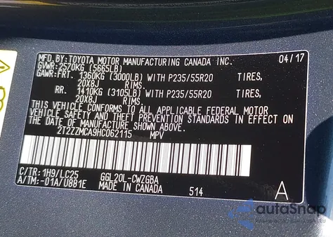 2017 Lexus Rx 350 F Sport from USA, damaged, VIN 2T2ZZMCA9HC062115